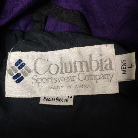 Vintage 90s Columbia Radial Sleeve Mens Large Parka Jacket Purple Teal - Picture 7 of 12